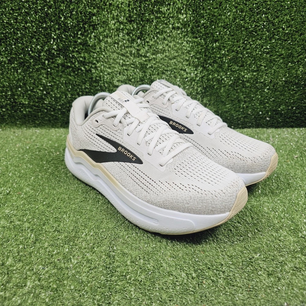 Brooks Ghost Max 2 White Pelican Athletic Running Sneakers Mens Size 10